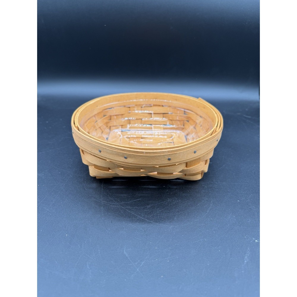 Longaberger 2001 Small Catch All Basket 🧺✨ w/ Protector • Handwoven Maple